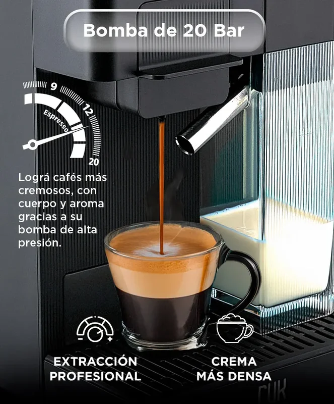 Cafe Cafetera Automática Cuk By Gadnic Torino I Expreso Espumador 20 Bares - Stock disponible - Productos para Mascotas
