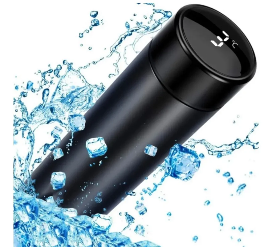 Termo Inteligente Acero Inoxidable 500ml Sensor Temperatura Dorado - Stock disponible - Electrónica