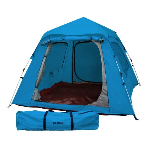 Carpa Autoarmable Para 6 Personas Dakota Automática 240x240x154cm Color Azul - Stock disponible - Deportes y Entretenimiento