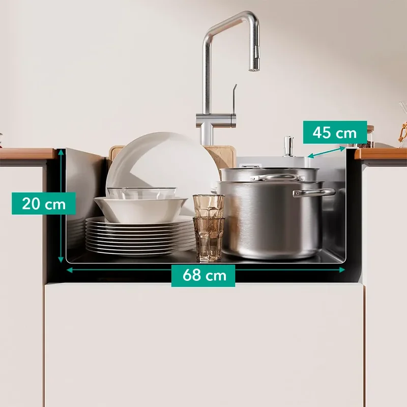 Bacha Pileta Negra Cocina 68cm Premium Acero Inox Escurridor Color Negro - Stock disponible