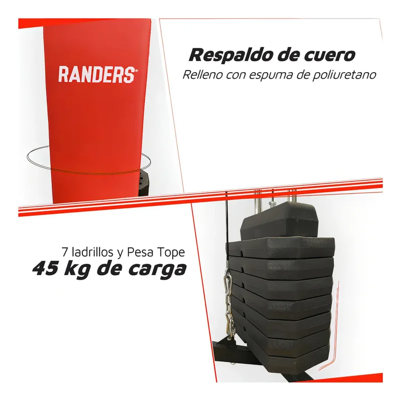 Multigimnasio Multigym Randers Arg-63120 Reforzado 45 Kg Color de la estructura Negro - Stock disponible - Electrónica