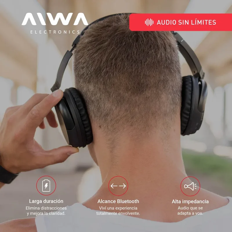 Auriculares inalámbricos Aiwa AW-BT301 negro - Stock disponible - Electrónica
