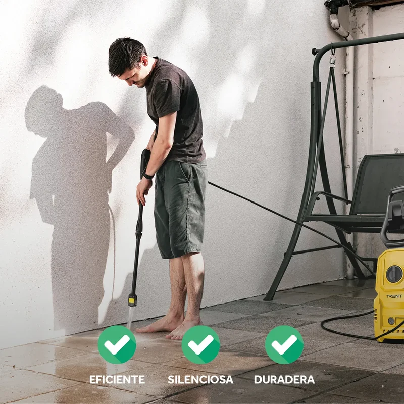 Hidrolavadora Electrica Trent HLT307 1400W Alta presion 1600 Psi 110 Bar con Accesorios - Stock disponible - Construcción