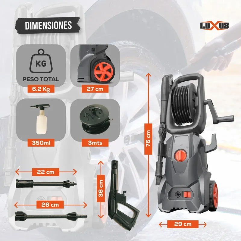 Combo Hidrolavadora Luxus 1800w + Aspiradora Luxus 1200w - Stock disponible - Artículos de Limpieza