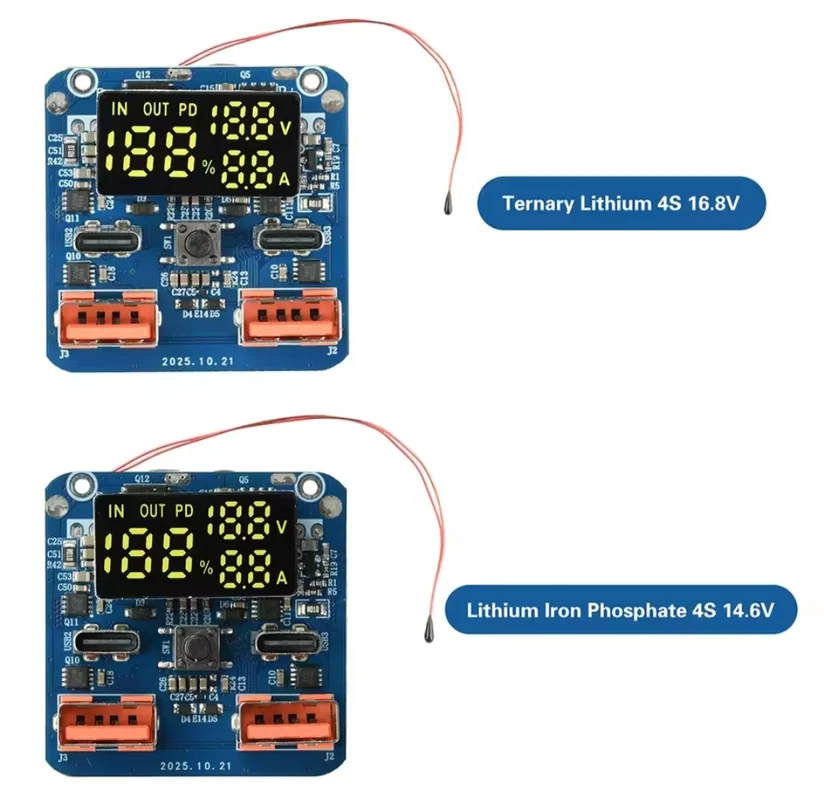Módulo de carga rápida 4S PD 100W 20V 5A módulo Buck-Boost de carga/descarga de alta potencia placa de circuito de carga bidireccional - Electrónica
