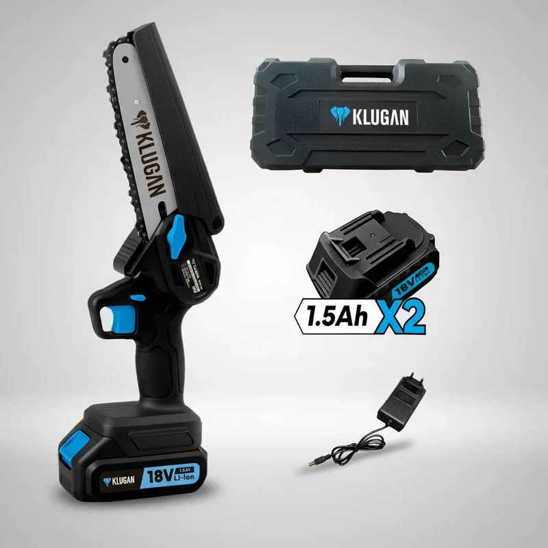 Bateria Mini Motosierra Eléctrica Portátil Con 2 Baterias Cargador Klugan + Maletin - Stock disponible - Electrónica