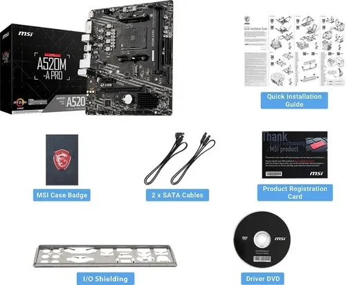 Memoria Motherboard Msi A520m-a Pro Am4 Ddr4 3ra Y 5ta Gen Color Negro - Stock disponible - Electrónica