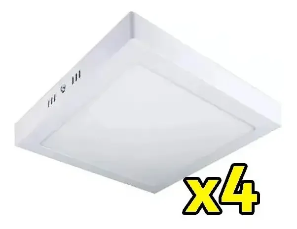 Pack X 4 Panel Plafon Cuadrado Led 24w 30x30 Alta Potencia - Stock disponible - Electrónica