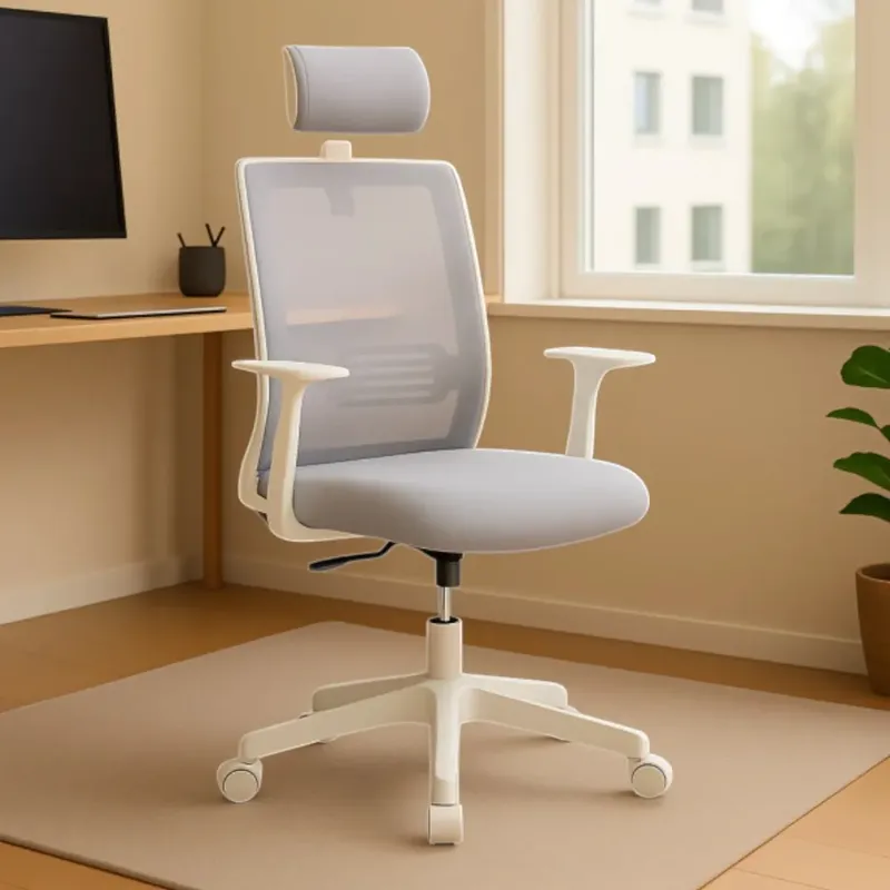 Silla Ergonómica Mint White Edition – Respaldo Mesh, Cabezal y Soporte Lumbar | Hasta 150 kg - Casa y Jardín