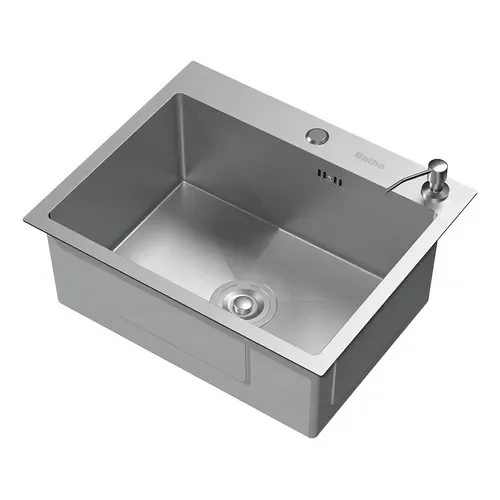 Bacha De Cocina Pileta 60cms Premium Acero Inoxidable 304 Semimate + Escurridor y dispenser - Stock disponible - Electrónica